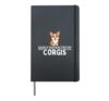 Easily Distracted By Corgis Hardcover Journal, Black