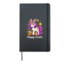 Easter Unicorn Bunny Ears Girl Spring Star Egg Flower Hardcover Journal, Black