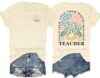 Eatbook Teacher Shirts for Women Funny Back to School Teacher Graphic Tee
