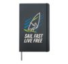 Eat Sleep Windsurf Repeat Retro Board Addict Tribe Badge Hardcover Journal, Black
