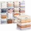 Eccliy 16 PCS Clear Storage Bags 18L Double Zipper Foldable Organizer