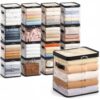 Eccliy 16 Pcs Clear Zippered Storage Bags, 18L Vinyl Organizer