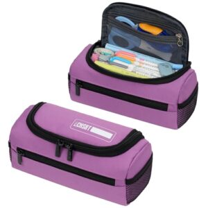 ECHSRT Large Pencil Case Organizer, Big Capacity U-Shaped Pen Pouch, Purple
