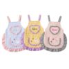 ECOVOYGGE Custom Name Embroidered Kids Ruffle Apron,Personalized Toddlers Cooking Apron with Pockets,Unique Birthday Gift for Kids