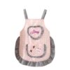 ECOVOYGGE Cute Personalized Aprons For Girl,Custom Ruffle plaid Toddlers Apron,Embroidered kids smock With Rabbit Pocket,Gift for Kids