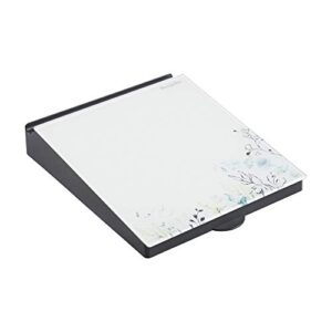 ECR4Kids MessageStor Dry-Erase Glass Board Memo Station, Desk Organizer, Botanical