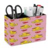 EDENSOWES Comfortable Pink Heart Yellow Rubber Ducks Leather Pencil Holder