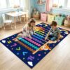 EDGZKO Abacus Kids Educational Rug, 5x7 Counting Math Learning Area Rug