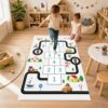 EDGZKO Hopscotch Classroom Rug, 4x6 Kids Play Mat