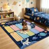 EDGZKO Math Multiplication Table Area Rug, 3x5 Space Educational Rug