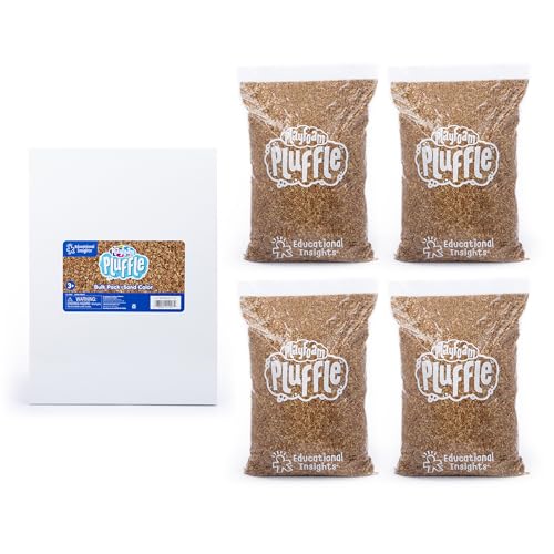Educational Insights Pluffle Sand Bulk Pack - Preschool Sensory Bin Filler, Tactile Sensory Toys for Toddlers 3-4, Mess Free Slime Alternative, Satisfying Foam Sand Bin Filler
