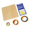 Educational Toy with Wooden Geoboard and Elastic Rubber Bands for Fine Motor Skills Logical Thinking Development Topological Pegboard