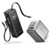 EF ECOFLOW Laptop Power Bank with Built-in Retractable Cables, 25000mAh 170W + 100W GaN USB C Charger
