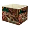 efgthyjdh Vintage Baroque Floral Leopard Storage Basket with Handles