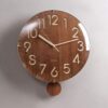 EGBHNJKL Indoor and Outdoor Wall Clock, Mute Non-tick, Solid Wood Home Fashion(E)