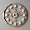 EGBHNJKL Metal Wall Clock Retro Watch Silent Digital Room Decor Design Home Accessories(Gray,50x50cm)