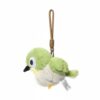 EHJRE Bird Doll Stuffed Animal Soft Toy Embroidered Short Polyester Fiber Silky Smooth Long Fluffiness Weighted Base Companion for Bird Lovers Suitable for Desk Bedroom, White-Eye W Lanyard