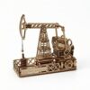 EHJRE Children 3D Puzzle Mechanical Oil Well Model Kit Wooden Puzzle Model Toy Construction Set with Rustic Wood Finish Basswood Craft Suitable for Desk