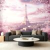 Eiffel Tower Wallpaper, Paris Skyline Wall Mural for Bedroom,