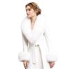 eileen UU Women's fox fur collar and cuff set, warm fox fur scarf, suitable for coats and down jackets