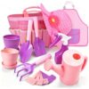 Eiranss 15Pcs Gardening Set Tool Kit for Kids with Tote Bag,Watering Can, Rake, Fork, Trowel, Apron, Hat, Educational STEM Garden Toys for Toddlers Boys Girls