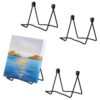 ElaraBerry 4 Pcs Foldable Metal Wire Easel Stand, Mini Desktop Display Stand, Stable No Assembly Picture Holder for Photo, Book, Collectibles, Phone, Home Shop Decor
