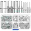 ElaraBerry Solid Pin Connector Kit for Deutsch Connectors - Closed Barrel Contacts Kit Size 12 16 20 Male and Female Terminals for Connectors, 22-12awg (200 Pcs)