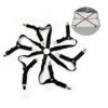 Elastic Sheet Fasteners for Staying Bedsheet Flat, Adjustable Bed Sheet Holder Straps, 6 Way Cross Sheet Clips Band Sheet Fastener, Suitable for Round and Square Mattresses, Hold Bed Sheets in Place