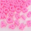 Elecrelive 30Pcs Hot Pink Large Hole Letter Alphabet Beads for Keychains