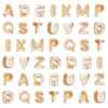 Elecrelive 50Pcs Burlywood Marbled Large Hole Alphabet Letter Beads
