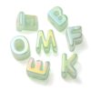 Elecrelive 90-100Pcs Iridescent Green Chunky Letter Beads Big Alphabet