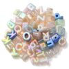 Elecrelive 90-100Pcs Iridescent Large Alphabet Letter Beads for Keychains
