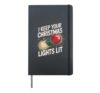Electrician Christmas Lights Lit Electric Xmas Hardcover Journal, Black