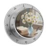Elegant Spring Daisy Flowers Stainless Steel Mechanical Kitchen Timers