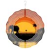 Elephant Sunset Wind Spinner 10in 3D Metal Hanging Outdoor Garden Decor