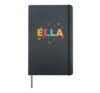 Ella - Beautiful Name with colorful Butterflies Hardcover Journal, Black
