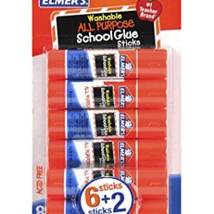 Elmer's All Purpose School Glue Sticks, Washable, 6g, 8 Count (E5004), White