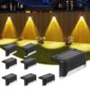 Elosviran Solar Deck Lights Outdoor,8 Pack Step Light Waterproof,Warm White|Fence Lights Solar Powered,Suitable for Outdoor, Backyard/Stairs/Terraces/Deck Fence/Railing/Garden