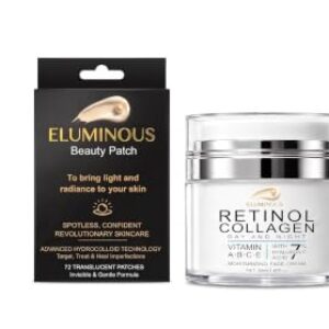 Eluminous Day-to-Night Skincare Duo — Translucent Hydrocolloid Pimple Patches & Radiance Retinol Cream, Vegan & Cruelty-Free