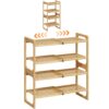 ELYKEN Bamboo Expandable Shoe Rack for Closet, 4-Tier Stackable Shoe Shelf