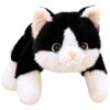 Elymuere Weighted Plush Toy, PP Cotton Stuffed Plush Cat, 11.8 Inches Soft Pillow Christmas for Kids Adults, Black