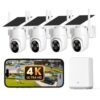 ELYSOO 4K Solar Security Cameras Wireless Outdoor Home System, 4-Cam Kit