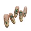 Embossed Gemstone Nail Stickers Gold Nail Art Stickers Decals