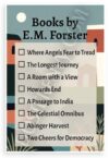E.M. Forster Books Checklist Literary Author 12"x18" US Made Poster