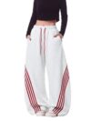 EMMIOL Women’s Y2K Baggy Barrel Striped Sweatpants High Waisted Wide Leg
