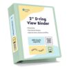 Enday 2 Inch Binder, Green - 2 Inch 3 Ring Binder, D-Ring Pastel with Clear View Cover for Letter Size 8.5 x 11'' Paper & 2 Inside Pockets, Ideal for School Supplies, Office, and Home-