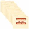 Enday Manilla File Folders Letter Size 1/3 Cut Tab (100 Pack) – Manilla Folders, Letter Size File Folders 1/3 Cut Tab for Office Organization & Document Filing