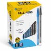 Enday Pens Ballpoint (60 Pack) 30 Blue & 30 Black Pens, Ink Pens Bulk, Medium Point 1.0mm, Smooth Writing Ballpoint Pens, Comfortable Grip Ball Point Pens Black, Quick Dry Ink.
