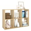 Endearing Limons【2026 Wooden 6 Cube Shelf Storage Organizer with Anti-Tipping Kits + Reversible Open Back Solid Panel Bookcase (11 x 11 Unit Cell Oak)