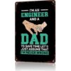 Engineer Dad Vintage Metal Wall Art Signs 8X12 In